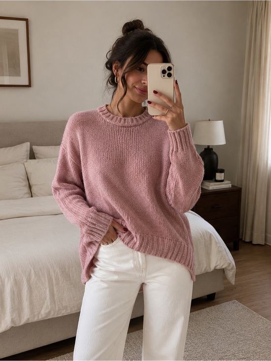 Buffalo David Bitton Sweaters - Buffalo David Bitton Super Soft Pink Chenille Sweater, Size M/M, Like-New